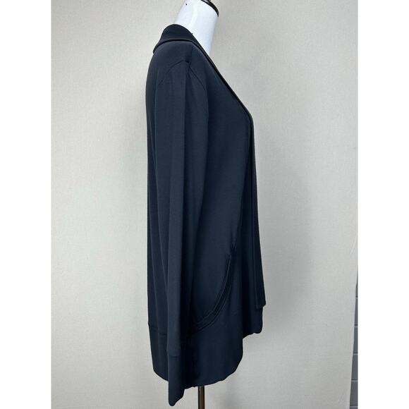 Athleta Women Open Front Cardigan Sweater Size S Black Soft Modal Boho Thumb - Picture 6 of 16